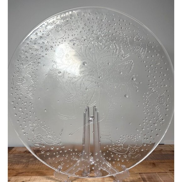Vintage Decorative Glass Platter With Whimsical Celestial Design Neiman Marcus - Picture 4 of 6